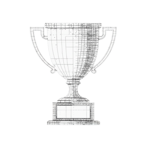 Wireframe illustration of a trophy cup